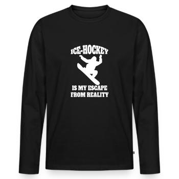 Eishockey Hockeyfan Eishockeyspieler Eishockeyteam - Männer Premium Bio Langarmshirt - Schwarz - Vorne - Nico (187cm)