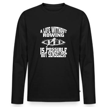 Rowing Rowing Rowing Rowing Club Rowing Team - Men's Premium Organic Long Sleeve Shirt - black - Front - Nico (187cm)