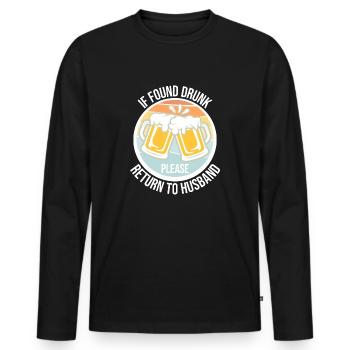 Si vous êtes trouvé ivre, veuillez retourner à la blague du mari de la femme - T-shirt manches longues Premium bio Homme - noir - Devant - Nico (187cm)