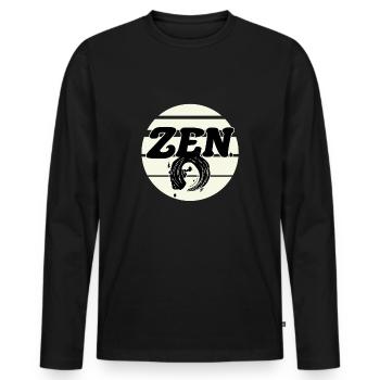 Zen - Men's Premium Organic Long Sleeve Shirt - black - Front - Nico (187cm)