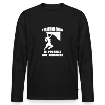 Climber Mountain Climbing Mountaineering Mountain Climbing - Men's Premium Organic Long Sleeve Shirt - black - Front - Nico (187cm)