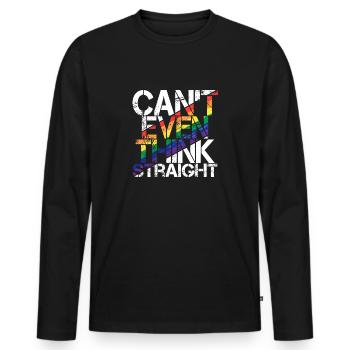 Je ne peux même pas penser hétéro drôle LGBTQ lesbienne gay - T-shirt manches longues Premium bio Homme - noir - Devant - Nico (187cm)