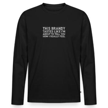 Ce brandy a le goût d’environ J’aime vraiment l’alcool - T-shirt manches longues Premium bio Homme - noir - Devant - Nico (187cm)