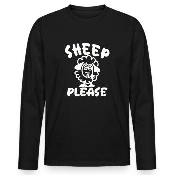 Des moutons s’il vous plaît - T-shirt manches longues Premium bio Homme - noir - Devant - Nico (187cm)
