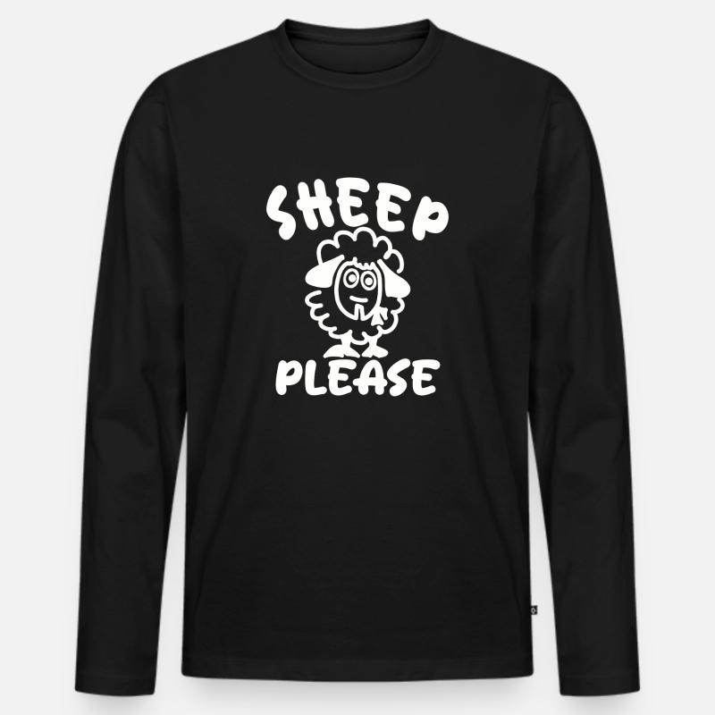 Schaf bitte - Männer Premium Bio Langarmshirt - Schwarz