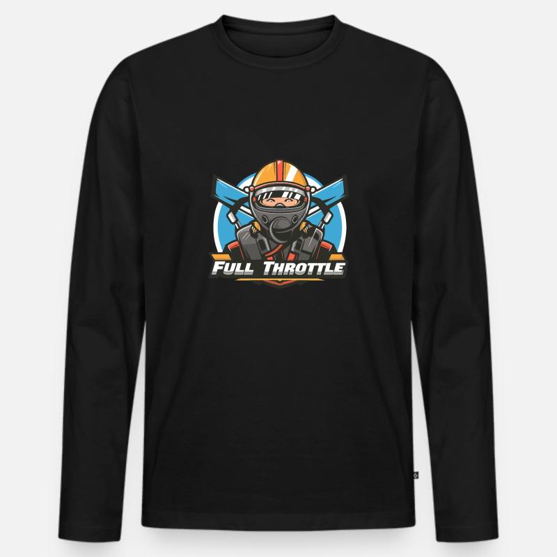 RENNFAHRER - Männer Premium Bio Langarmshirt - Schwarz