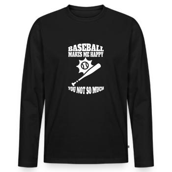 Baseball Baseball Team Baseball Player Baseball Player - Men's Premium Organic Long Sleeve Shirt - black - Front - Nico (187cm)
