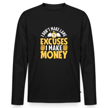 The Goal Is Not More Money But Financial Freedom - Men's Premium Organic Long Sleeve Shirt - black - Front - Nico (187cm)