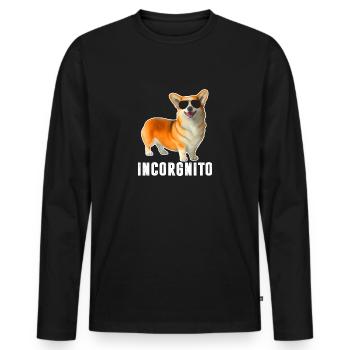 Incorgnito Lustiger Welsh Corgi Besitzer Hundeliebhaber - Männer Premium Bio Langarmshirt - Schwarz - Vorne - Nico (187cm)