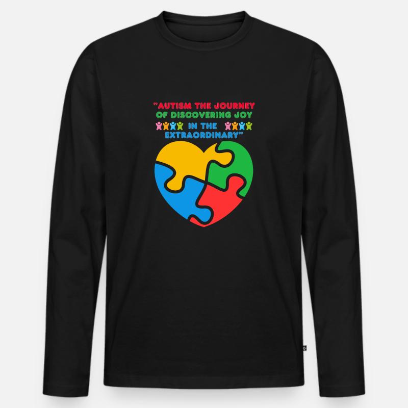 Autismus - Männer Premium Bio Langarmshirt - Schwarz
