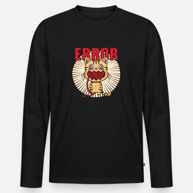 Cat-Fehler - Männer Premium Bio Langarmshirt - Schwarz
