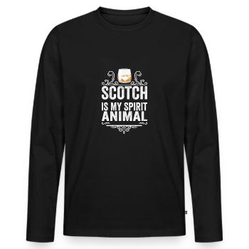 Scotch ist mein Krafttier Lustiges Whiskey-Trinken - Männer Premium Bio Langarmshirt - Schwarz - Vorne - Nico (187cm)
