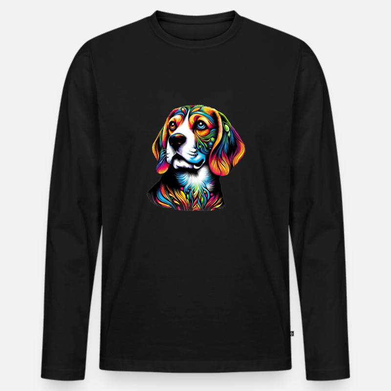 Beagle Hund - Männer Premium Bio Langarmshirt - Schwarz