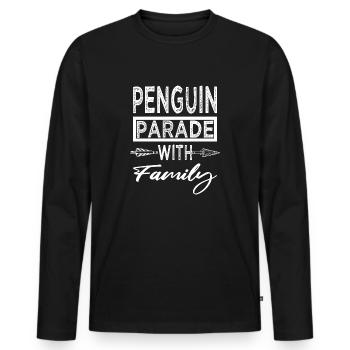 family values penguins communication in families - Männer Premium Bio Langarmshirt - Schwarz - Vorne - Nico (187cm)