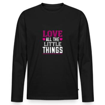 J’aime toutes les petites choses - T-shirt manches longues Premium bio Homme - noir - Devant - Nico (187cm)