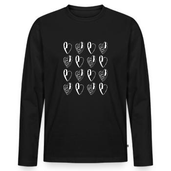 Imprimé numéro14. - T-shirt manches longues Premium bio Homme - noir - Devant - Nico (187cm)