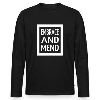 funny healing energy joke self-healing - Men's Premium Organic Long Sleeve Shirt - black - Front - Nico (187cm)
