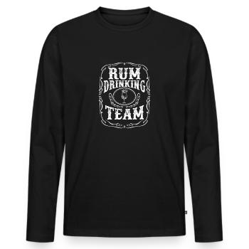 Rum Drinking Team T-Shirt - Distilled Alcoholic - Men's Premium Organic Long Sleeve Shirt - black - Front - Nico (187cm)