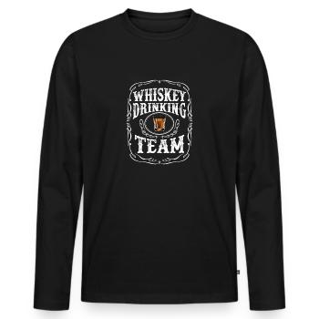 Whiskey Drinking Team Alkoholisches destilliertes Getränk - Männer Premium Bio Langarmshirt - Schwarz - Vorne - Nico (187cm)