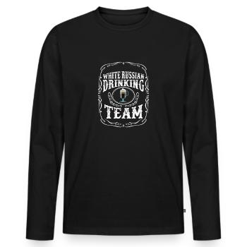 Weißes russisches Trinkteam Cocktail alkoholisch - Männer Premium Bio Langarmshirt - Schwarz - Vorne - Nico (187cm)