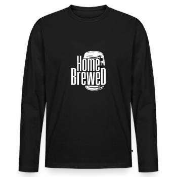 Home Brewed - Proud Wine Beer Master Brewer Craft - Men's Premium Organic Long Sleeve Shirt - black - Front - Nico (187cm)