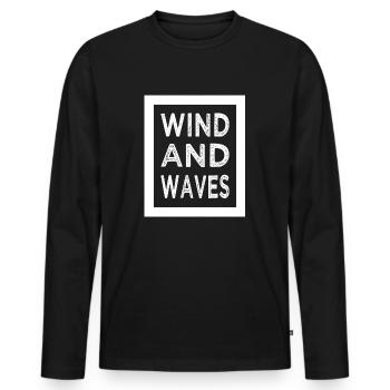 birthday present idea present idea - Men's Premium Organic Long Sleeve Shirt - black - Front - Nico (187cm)