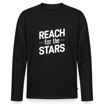 GREIFEN SIE NACH DEN STERNEN - Männer Premium Bio Langarmshirt - Schwarz - Vorne - Nico (187cm)