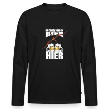 Drôle de dicton Archery Beer - T-shirt manches longues Premium bio Homme - noir - Devant - Nico (187cm)