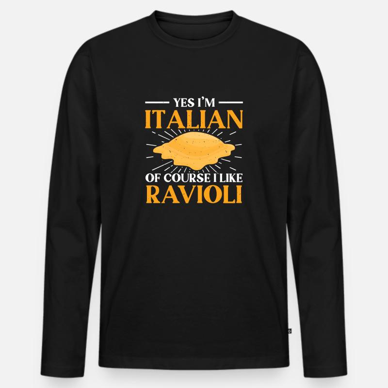 Ravioli 1 - Männer Premium Bio Langarmshirt - Schwarz