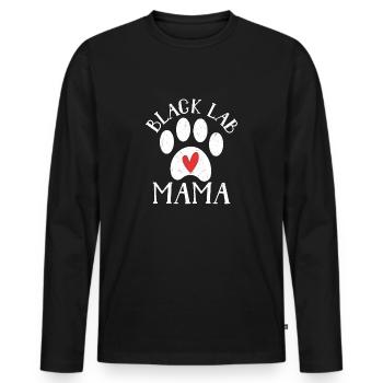 Black Lab Mama Labrador Retriever propriétaire - T-shirt manches longues Premium bio Homme - noir - Devant - Nico (187cm)