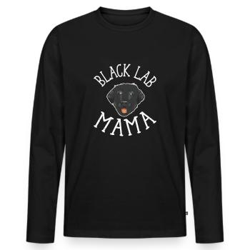 Black Lab Mama propriétaire Labrador Retriever - T-shirt manches longues Premium bio Homme - noir - Devant - Nico (187cm)