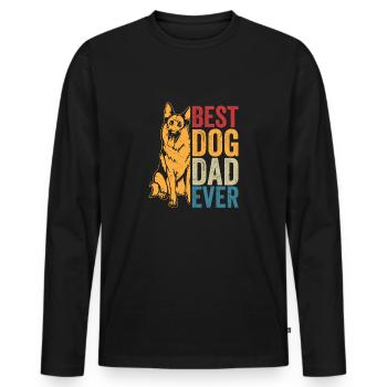 Best Dog Dad Ever German Shepherd Puppy Mom Dad - Männer Premium Bio Langarmshirt - Schwarz - Vorne - Nico (187cm)