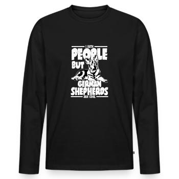 I Hate People But German Shepherds Are Cool Dog m - Men's Premium Organic Long Sleeve Shirt - black - Front - Nico (187cm)