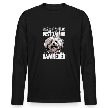 Liebe ich meinen Havaneser Hund Frauchen Hunde Mam - Männer Premium Bio Langarmshirt - Schwarz - Vorne - Nico (187cm)