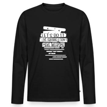 Festival hippie Colombe de la paix Contre-culture - T-shirt manches longues Premium bio Homme - noir - Devant - Nico (187cm)