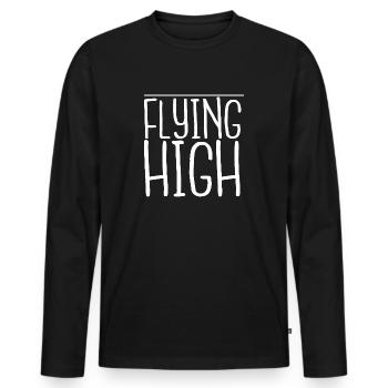 Flying Experiences Geek Soaring Flight Training - Men's Premium Organic Long Sleeve Shirt - black - Front - Nico (187cm)
