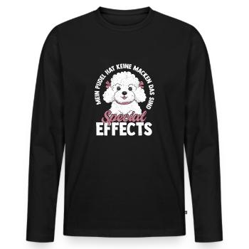 Mon caniche n’a pas de bizarreries maître maîtresse chien - T-shirt manches longues Premium bio Homme - noir - Devant - Nico (187cm)