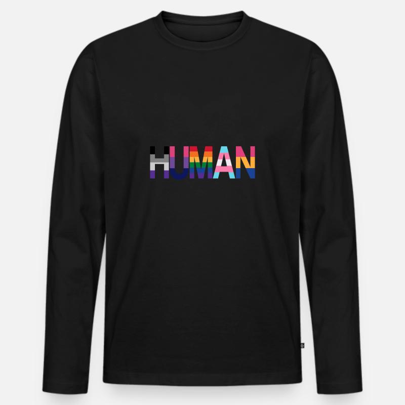 Human Flags - Männer Premium Bio Langarmshirt - Schwarz