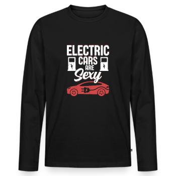 Electric Cars Are Sexy Electric Vehicle EV Driver - Männer Premium Bio Langarmshirt - Schwarz - Vorne - Nico (187cm)