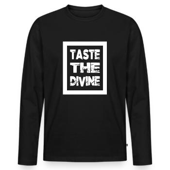 Statement Culinary Bliss Quotes Gourmet Bliss - Men's Premium Organic Long Sleeve Shirt - black - Front - Nico (187cm)