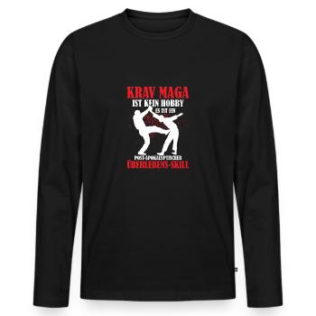 Krav Maga Israeli Self-Defense - Men's Premium Organic Long Sleeve Shirt - black - Front - Nico (187cm)