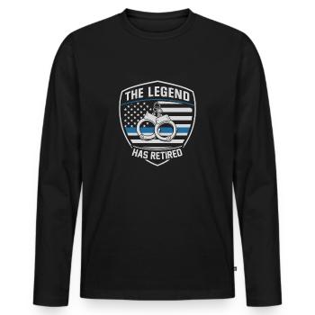 The legend has retired - Männer Premium Bio Langarmshirt - Schwarz - Vorne - Nico (187cm)
