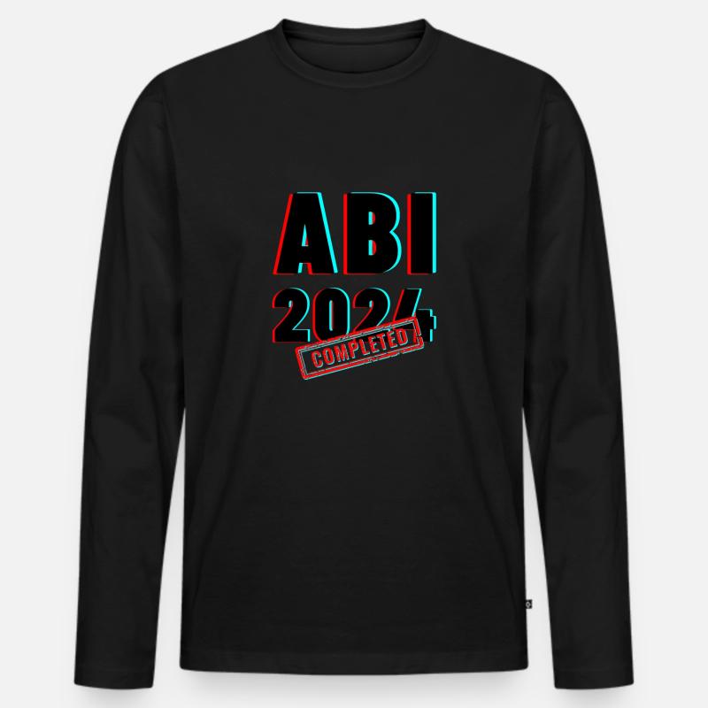 ABI 2024: Endlich frei! Das Abenteuer beginnt. - Männer Premium Bio Langarmshirt - Schwarz