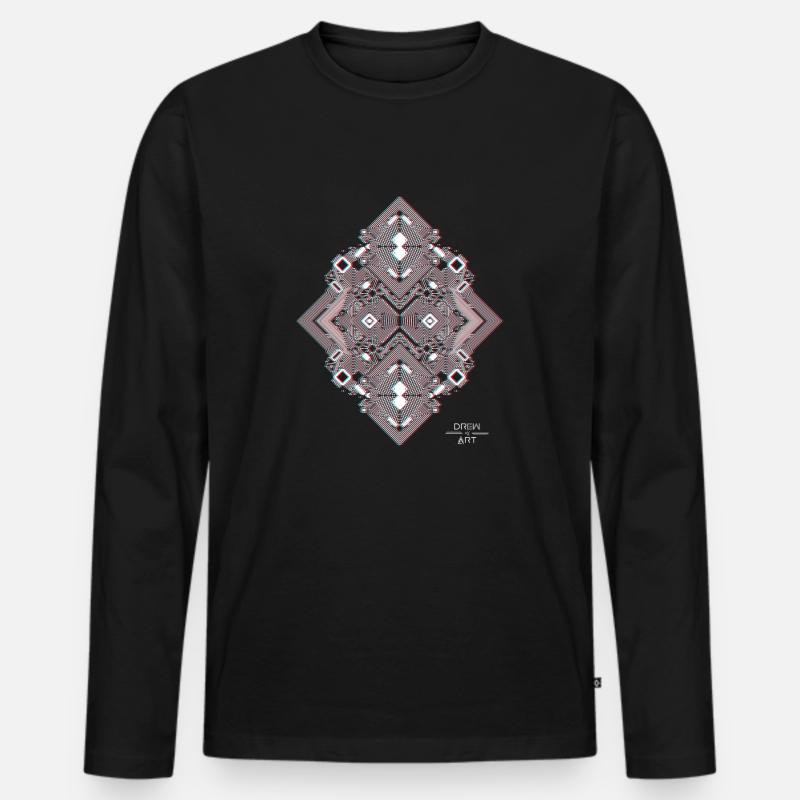 CIRCUIT PRINTED 1 3D weiß - Männer Premium Bio Langarmshirt - Schwarz
