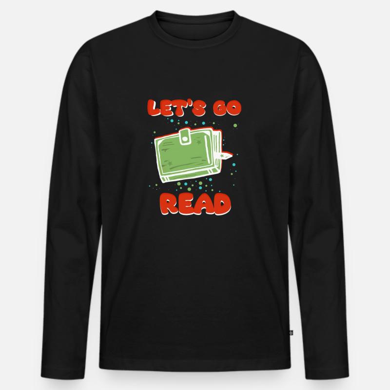 Leser Lese Liebhaber - Männer Premium Bio Langarmshirt - Schwarz