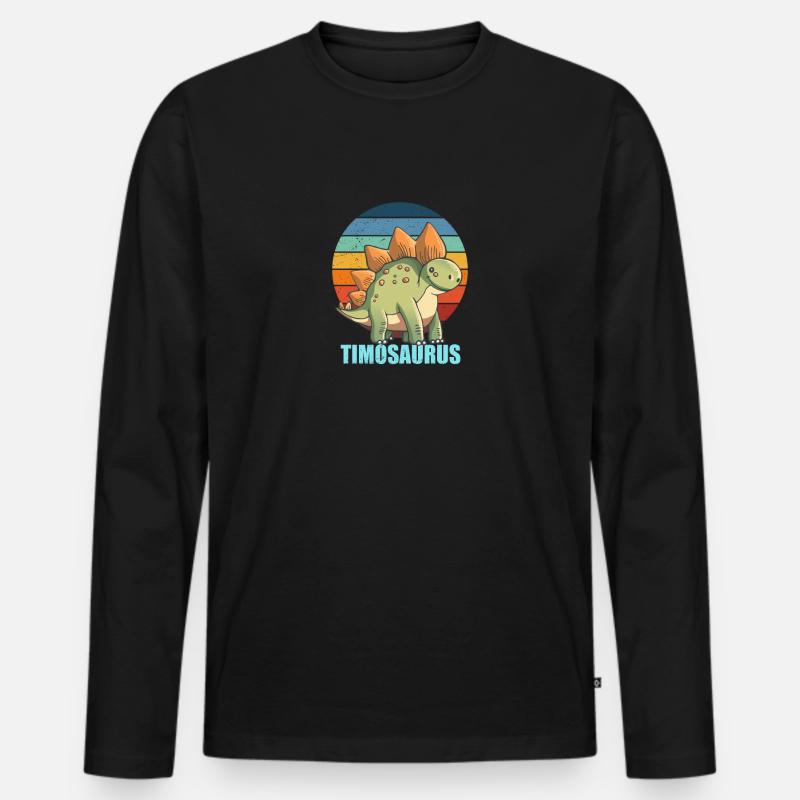 Timosaurus Geschenkidee für Timo - Männer Premium Bio Langarmshirt - Schwarz