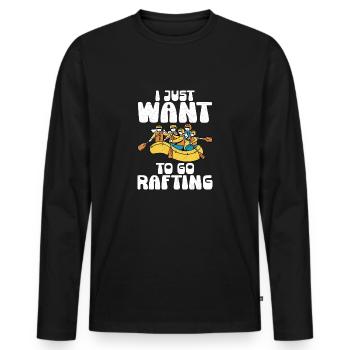 Le bonheur est une pagaie serrée Rafting eau vive - T-shirt manches longues Premium bio Homme - noir - Devant - Nico (187cm)