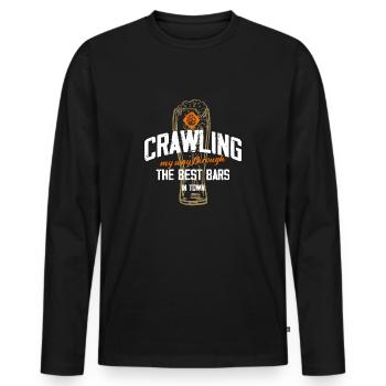 Crawling My Way Through The Best Bars In Town - Männer Premium Bio Langarmshirt - Schwarz - Vorne - Nico (187cm)