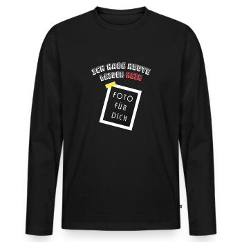 Ich habe heute leider kein Foto für dich - Männer Premium Bio Langarmshirt - Schwarz - Vorne - Nico (187cm)