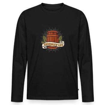 Homebrew Life Craft Beer Brewer Home Brewing - Men's Premium Organic Long Sleeve Shirt - black - Front - Nico (187cm)